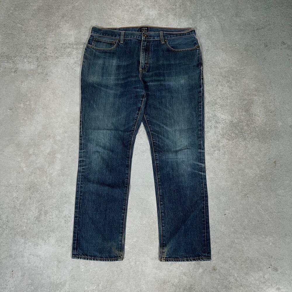 J. Crew THE DRIGGS Mens Jeans 36x30 Dark Wash Denim Slim Fit Straight Leg Casual